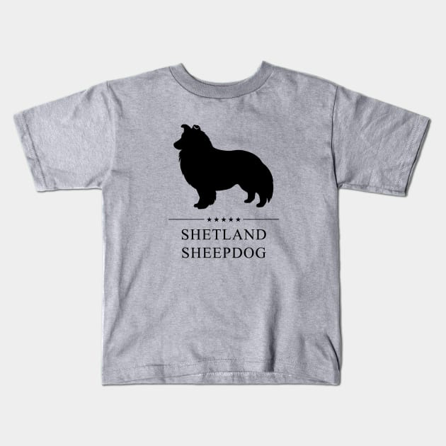 Shetland Sheepdog Black Silhouette Kids T-Shirt by millersye